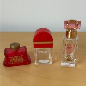 3 Mini Collectible Perfume Bottles EMPTY